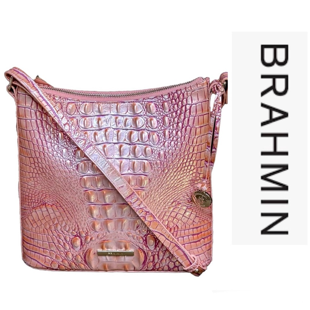 SOLD!! Brahmin Katie Melbourne Leather  Crossbody Bag In Apricot Rose w/COA - Picture 11 of 11